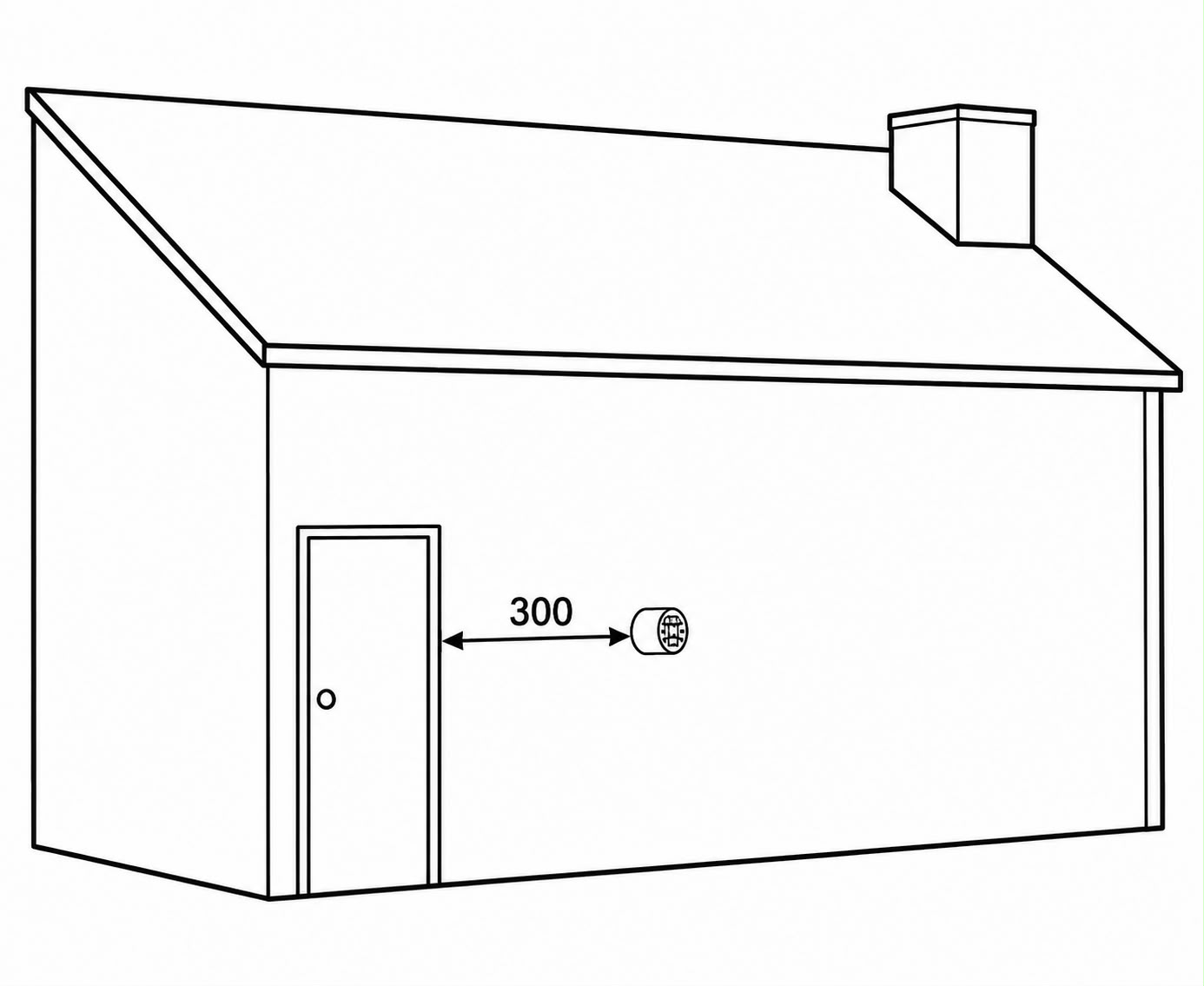 Flue within 30cm of a door or window