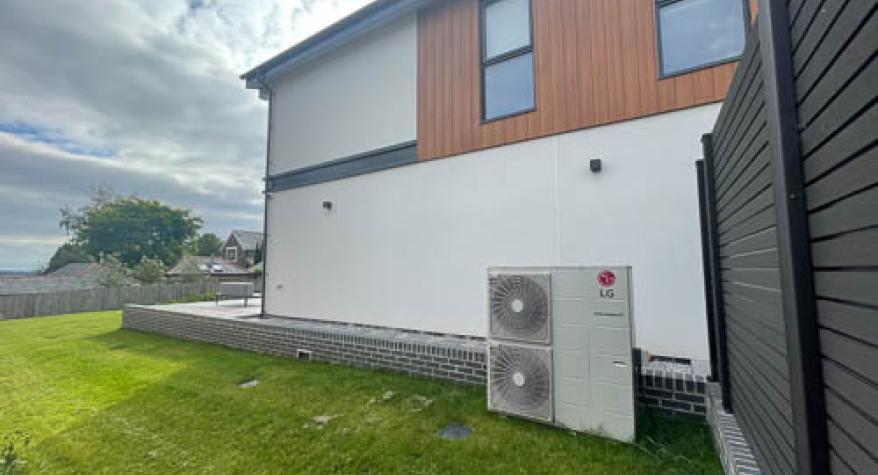 Air source heat pump installed by SpartaMech in Hereford